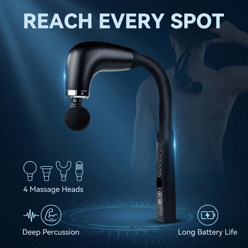 Massage Gun - Elektrische spiermassagegun met 4 opzetstukken, diepe